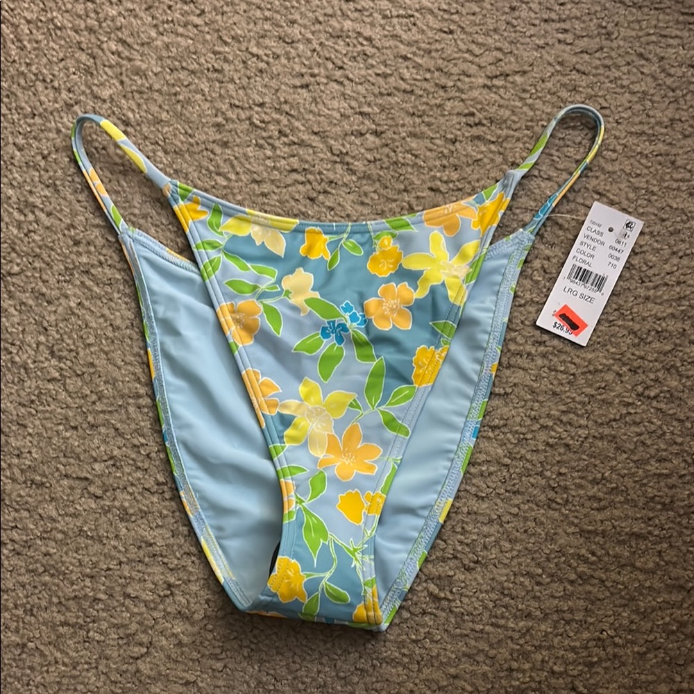 Floral Blue and Yellow Women's Swim Bottom